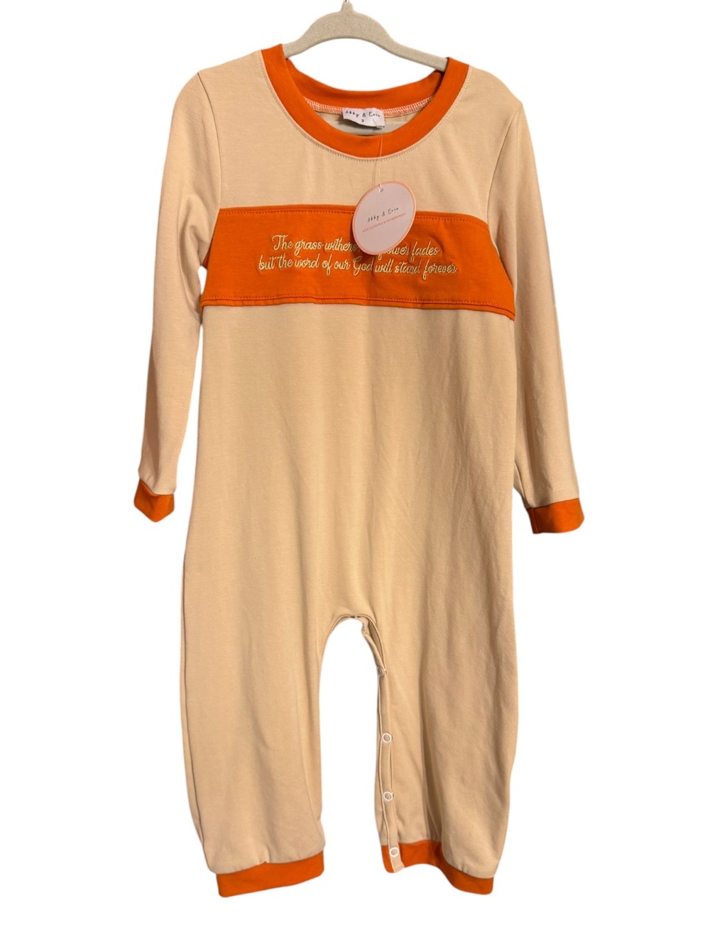 Abby & Evie Rust Isaiah Embroidery Romper NWT Size 3